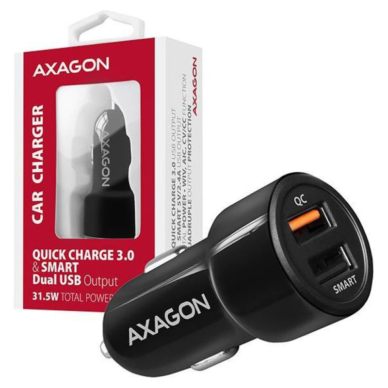 Axagon MOBILE CHARGER CAR USB 2PORT/31.5W PWC-QC5 AXAGON