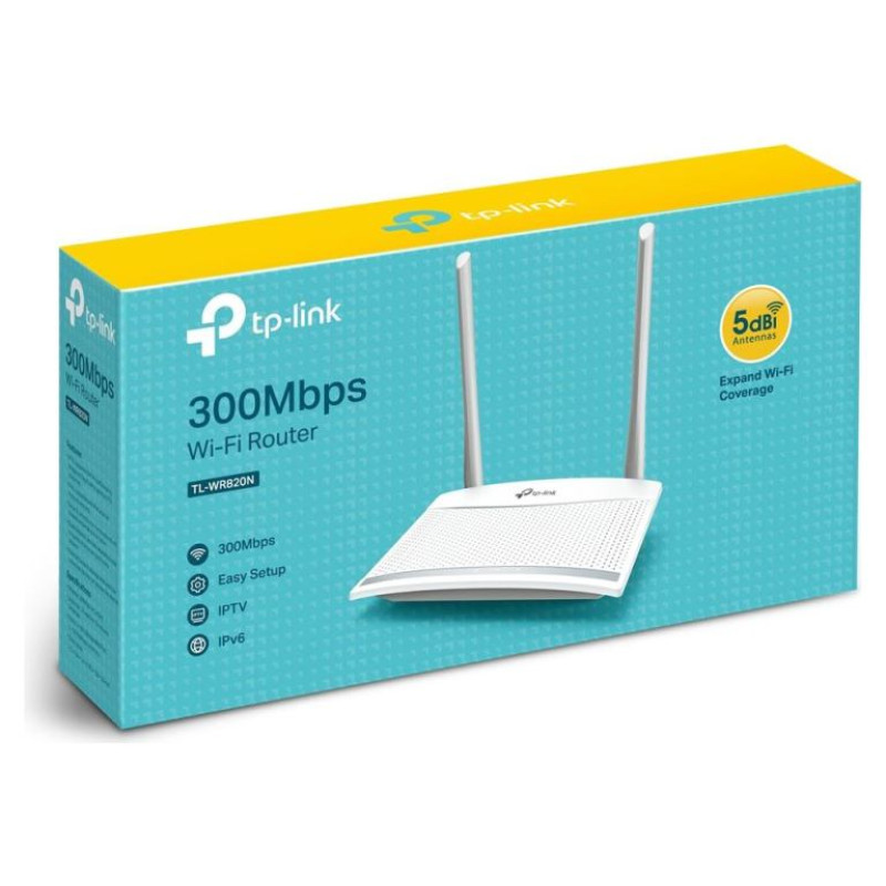 Tp-Link Wireless Router|TP-LINK|Wireless Router|300 Mbps|IEEE 802.11b|IEEE 802.11g|IEEE 802.11n|1 WAN|2x10/100M|Number of antennas 2|TL-WR820N