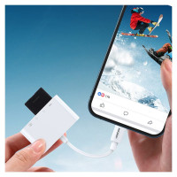 Joyroom S-H142 Lightning OTG HUB - USB-A 3.2 / Lightning / SD, TF card reader - white