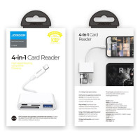 Joyroom S-H142 Lightning OTG HUB - USB-A 3.2 / Lightning / SD, TF card reader - white