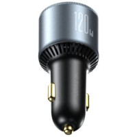 Joyroom JR-CCN07 car charger 120W 2xUSB-C USB-A + USB-C cable 100W - dark gray