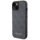 Guess 4G Metal Gold Logo iPhone 15 Case - Gray