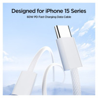 Joyroom Ben Series S-A45 USB-C / USB-C 60W Cable 1m - White