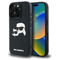 Karl Lagerfeld HC 3D Rubber Double Heads iPhone 16 Pro Max Case - Black