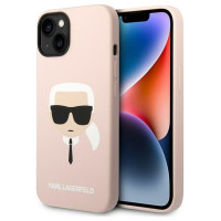 Karl Lagerfeld Silicone Karl`s Head Case for iPhone 14 / 15 / 13 6.1" - pink