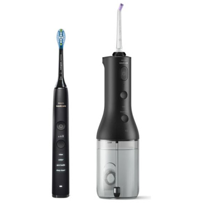 Sonicare Philips Sonicare Cordless Power Flosser DiamondClean 9000 mutes dobuma irrigators, melns - HX3886/43