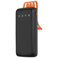 Dudao K6Pro Universal 10000mAh Power Bank with USB Cable, USB Type C, Lightning Black (K6Pro-black)
