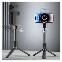 Dudao Selfie stick / telescopic pole with tripod Dudao F18B - black