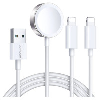 Joyroom S-IW007 3-in-1 cable USB-A magnetic charger - Lightning 1.2m - white
