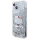 Hello Kitty Liquid Glitter Charms Kitty Head case for iPhone 14 - silver