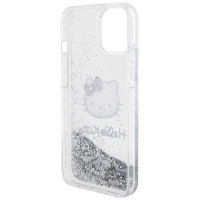 Hello Kitty Liquid Glitter Charms Kitty Head case for iPhone 14 - silver