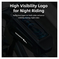 Rockbros 30120064001 waterproof frame bicycle bag with phone cover - black