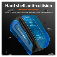 Rockbros 30120064001 waterproof frame bicycle bag with phone cover - black