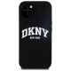 Dkny Liquid Silicone White Printed Logo MagSafe Case for iPhone 14 / 15 / 13 - Black