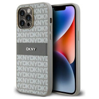 Dkny Leather Mono Stripe & Metal Logo case for iPhone 14 Pro - beige