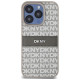 Dkny Leather Mono Stripe & Metal Logo case for iPhone 15 Pro Max - beige