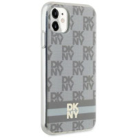 Dkny IML Checkered Mono Pattern & Printed Stripes MagSafe case for iPhone 11 / Xr - beige