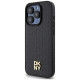 Dkny Leather Monogram Pattern Metal Logo MagSafe Case for iPhone 15 Pro - Black