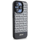 Dkny Leather Printed Pattern Metal Logo MagSafe Case for iPhone 15 Pro - Black