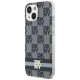 Dkny IML Checkered Mono Pattern & Printed Stripes MagSafe Case for iPhone 15/14/13 - Black
