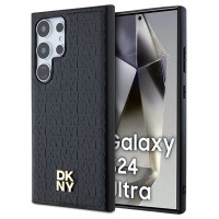 Dkny Leather Pattern Metal Logo MagSafe case for Samsung Galaxy S24 Ultra - black