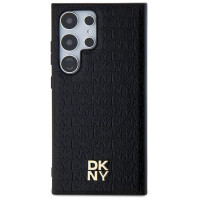Dkny Leather Pattern Metal Logo MagSafe case for Samsung Galaxy S24 Ultra - black