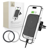 Tech-Protect CW19 MagSafe magnetic car holder with 15W inductive charger for air vent - black