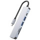 Tech-Protect HUB Tech-Protect V4 6in1 USB-C - USB-A 3.0 / USB-A 2.0 / USB-C / HDMI / micro SD / TF / SD card reader - gray