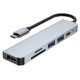 Tech-Protect HUB Tech-Protect V4 6in1 USB-C - USB-A 3.0 / USB-A 2.0 / USB-C / HDMI / micro SD / TF / SD card reader - gray