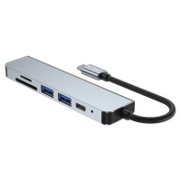 Tech-Protect HUB Tech-Protect V4 6in1 USB-C - USB-A 3.0 / USB-A 2.0 / USB-C / HDMI / micro SD / TF / SD card reader - gray