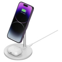 Tech-Protect QI15W-A21 MagSafe 15W inductive charger with 2in1 smartphone/headphone stand - white