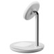 Tech-Protect QI15W-A21 MagSafe 15W inductive charger with 2in1 smartphone/headphone stand - white