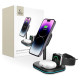 Tech-Protect QI15W-A27 3-in-1 Inductive Charger with MagSafe Stand for Smartphone / Apple Watch / AirPods - Black