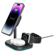 Tech-Protect QI15W-A27 3-in-1 Inductive Charger with MagSafe Stand for Smartphone / Apple Watch / AirPods - Black