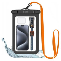 Tech-Protect Waterproof Case UWC9 waterproof for devices up to 8.9" - black and orange