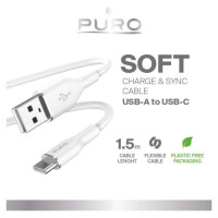 Puro Elektrik Puro Soft USB-A - USB-C Cable 1.5m - White