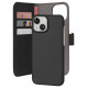 Puro Wallet Detachable MagSafe 2in1 PU Leather Case with Flap and Wallet for iPhone 15 - Black