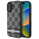 Dkny Checkered Pattern & Printed Stripes case for iPhone 16 - black