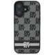 Dkny Checkered Pattern & Printed Stripes case for iPhone 16 - black