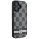 Dkny Checkered Pattern & Printed Stripes case for iPhone 16 - black