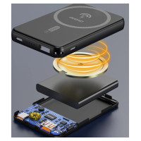 Dudao Powerbank Dudao K14S+ 10000mAh 20W USB-A / USB-C / MagSafe with stand - black
