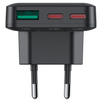Acefast A100 65W GaN 2 USB-C+ USB-A Charger Ultra Slim - Black