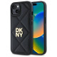 Dkny Quilted Stack Logo iPhone 15 Case - Black