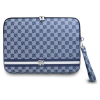Dkny Sleeve Checkered Pattern Printed Stripes 14" Laptop Case - Blue
