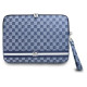 Dkny Sleeve Checkered Pattern Printed Stripes 14" Laptop Case - Blue