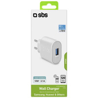 SBS TETR1USB2AWFAST 10W USB-A Wall Charger - White