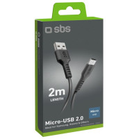 SBS TECABLEMICRO2K USB-A - Micro-USB Cable 2 m - Black