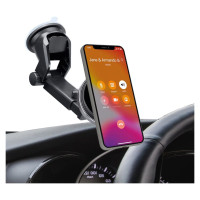 SBS TESUPMAGEXTWIR15W Telescopic Smartphone Holder with Wireless Charger, MagSafe Compatible, for Windshield and Dashboard - Black