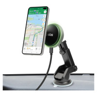 SBS TESUPMAGEXTWIR15W Telescopic Smartphone Holder with Wireless Charger, MagSafe Compatible, for Windshield and Dashboard - Black