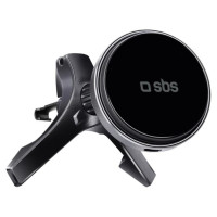 SBS Smartphone holder with wireless charger SBS TESUPMAGWIR15W for air vent, compatible with MagSafe - black